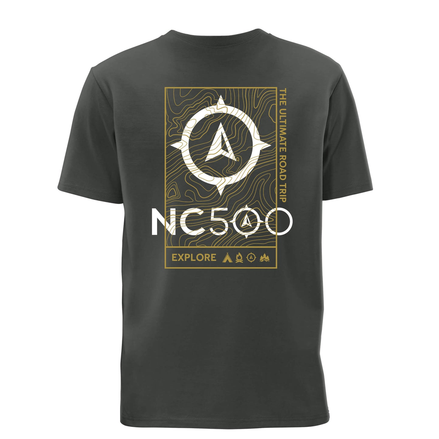 Explore Organic Cotton T-Shirt | Carbon | Back | North Coast 500
