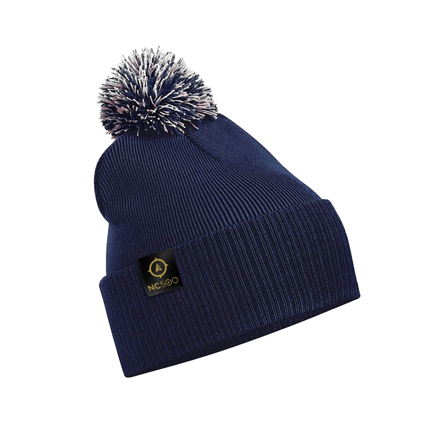 Classic Pom Pom Beanie | French Navy/Light Grey | North Coast 500