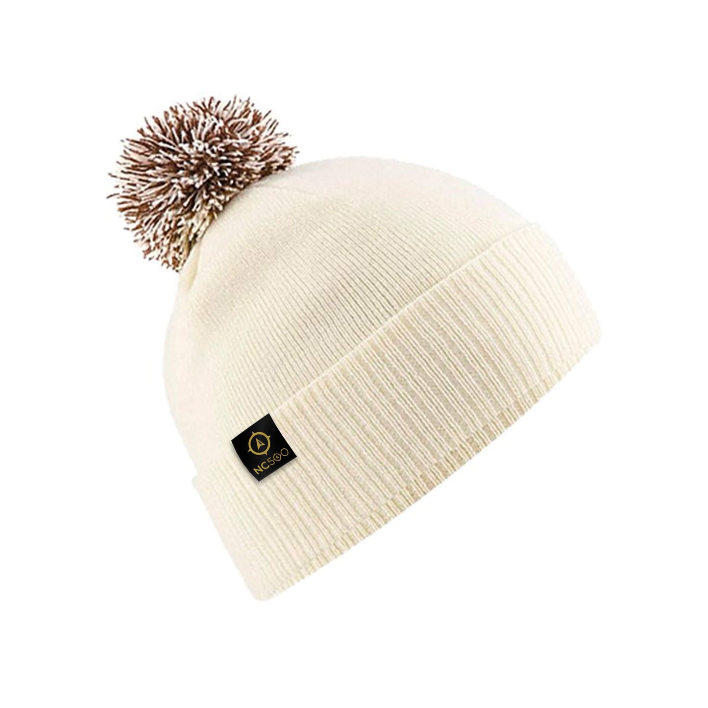 Classic Pom Pom Beanie | Off-White/Mocha | North Coast 500