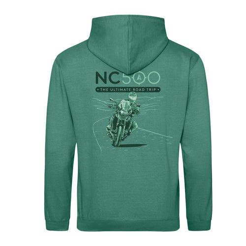 Biker Hoodie | Pine Green | Back | North Coast 500