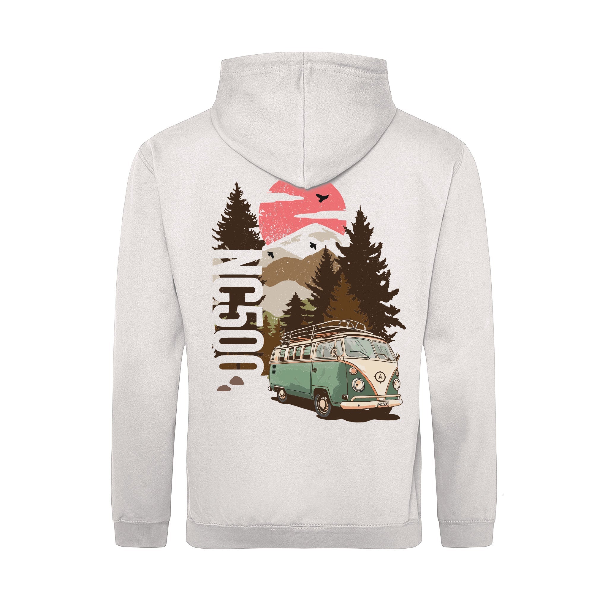 Campervan Hoodie | Eco Raw | Back View | North Coast 500