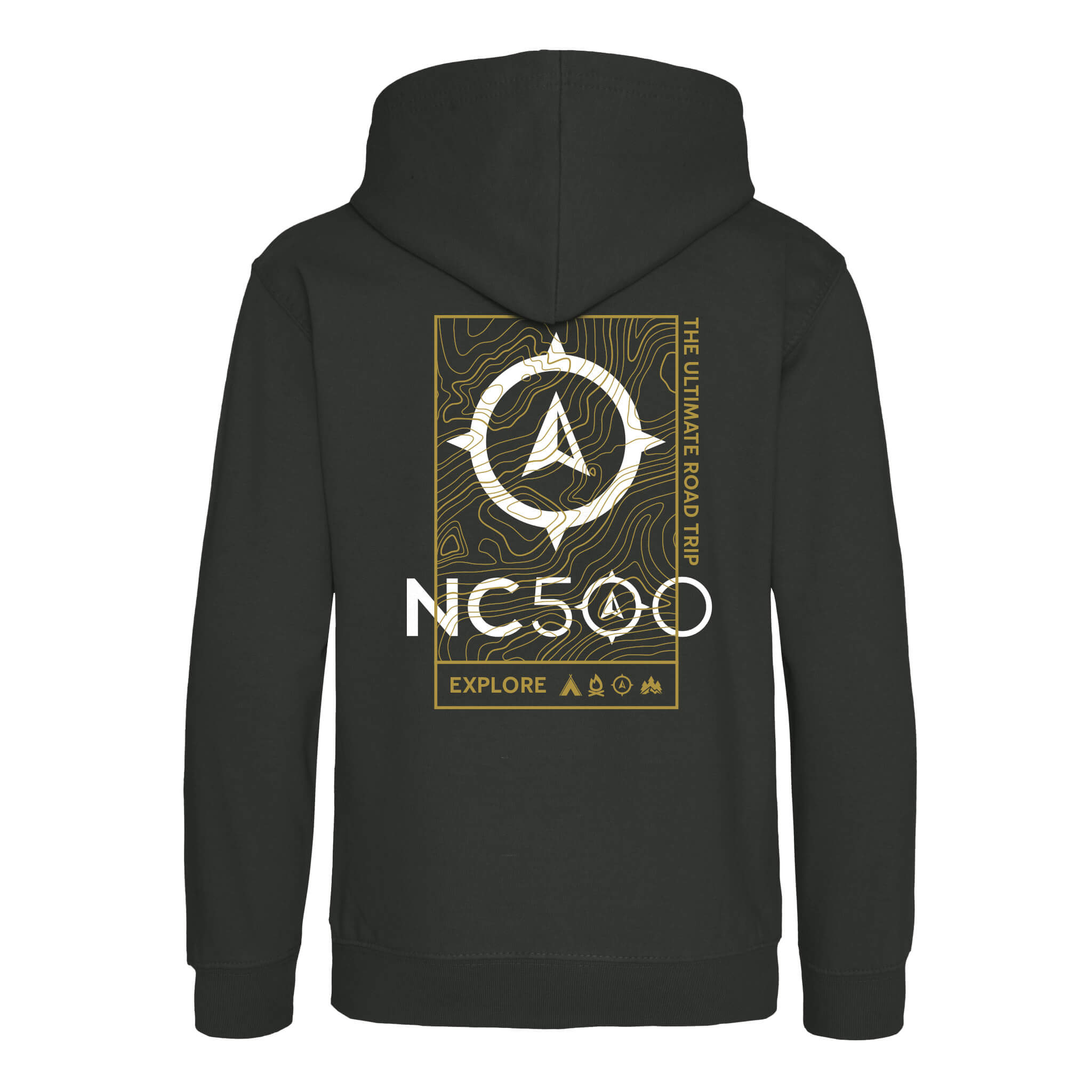Explore Organic Cotton Hoodie | Carbon | Back | North Coast 500