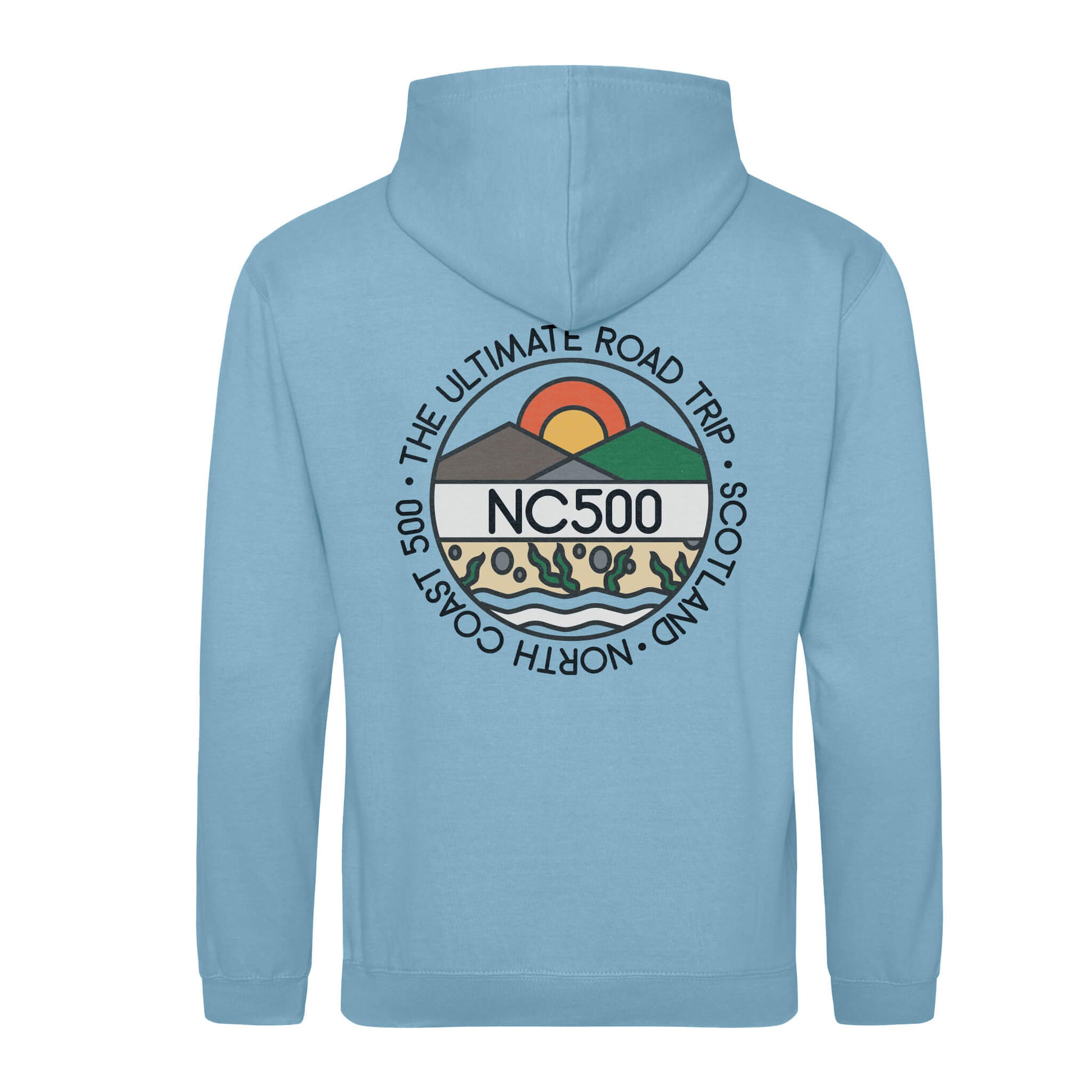 Land & Sea Hoodie | Light Blue | Back | North Coast 500