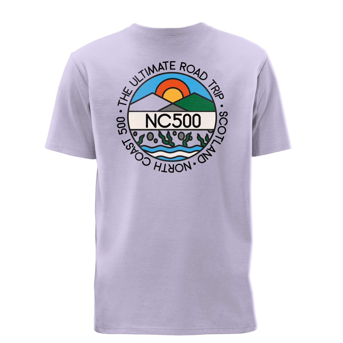 Land & Sea T-Shirt | Lavender | Back | North Coast 500