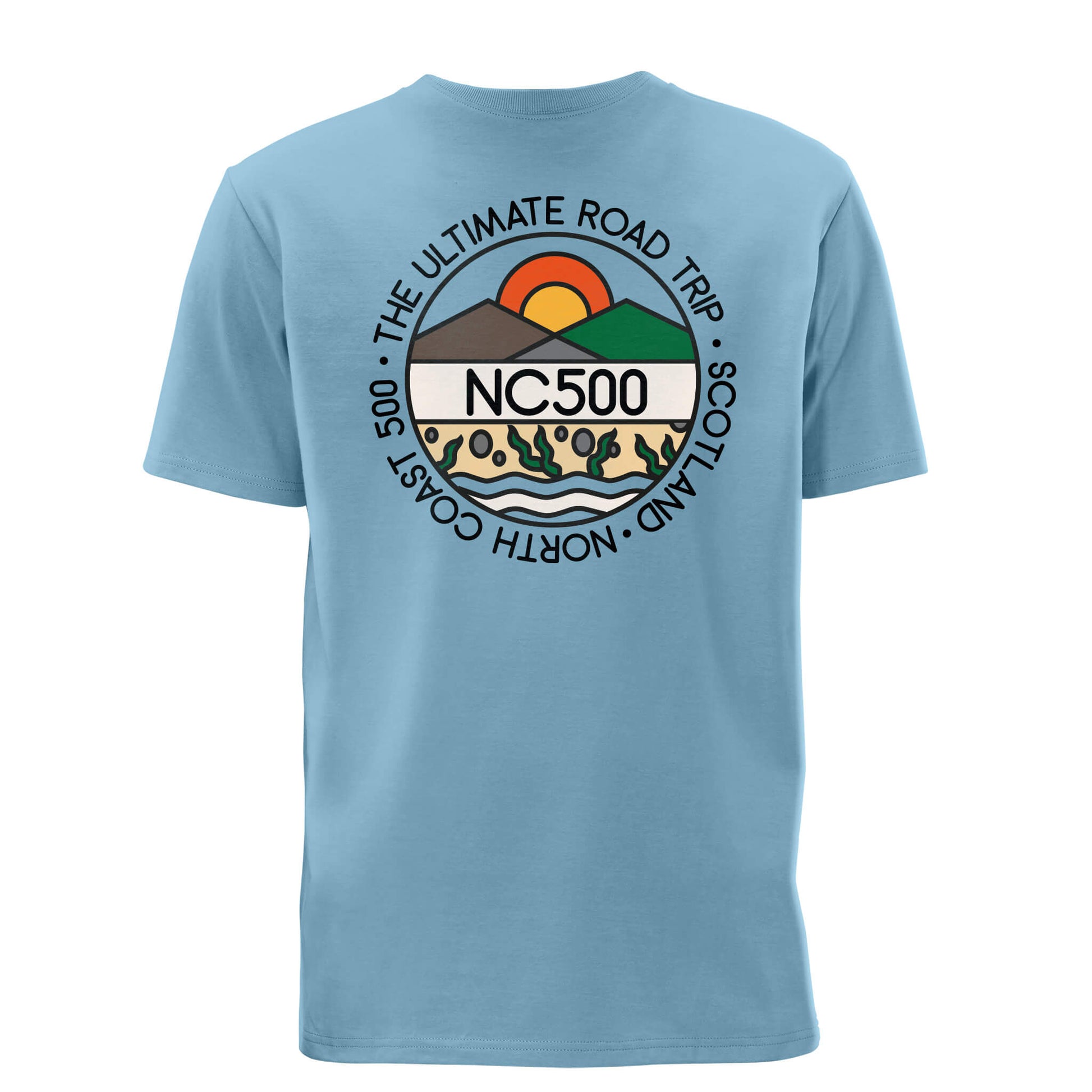 Land & Sea T-Shirt | Light Blue | Back | North Coast 500