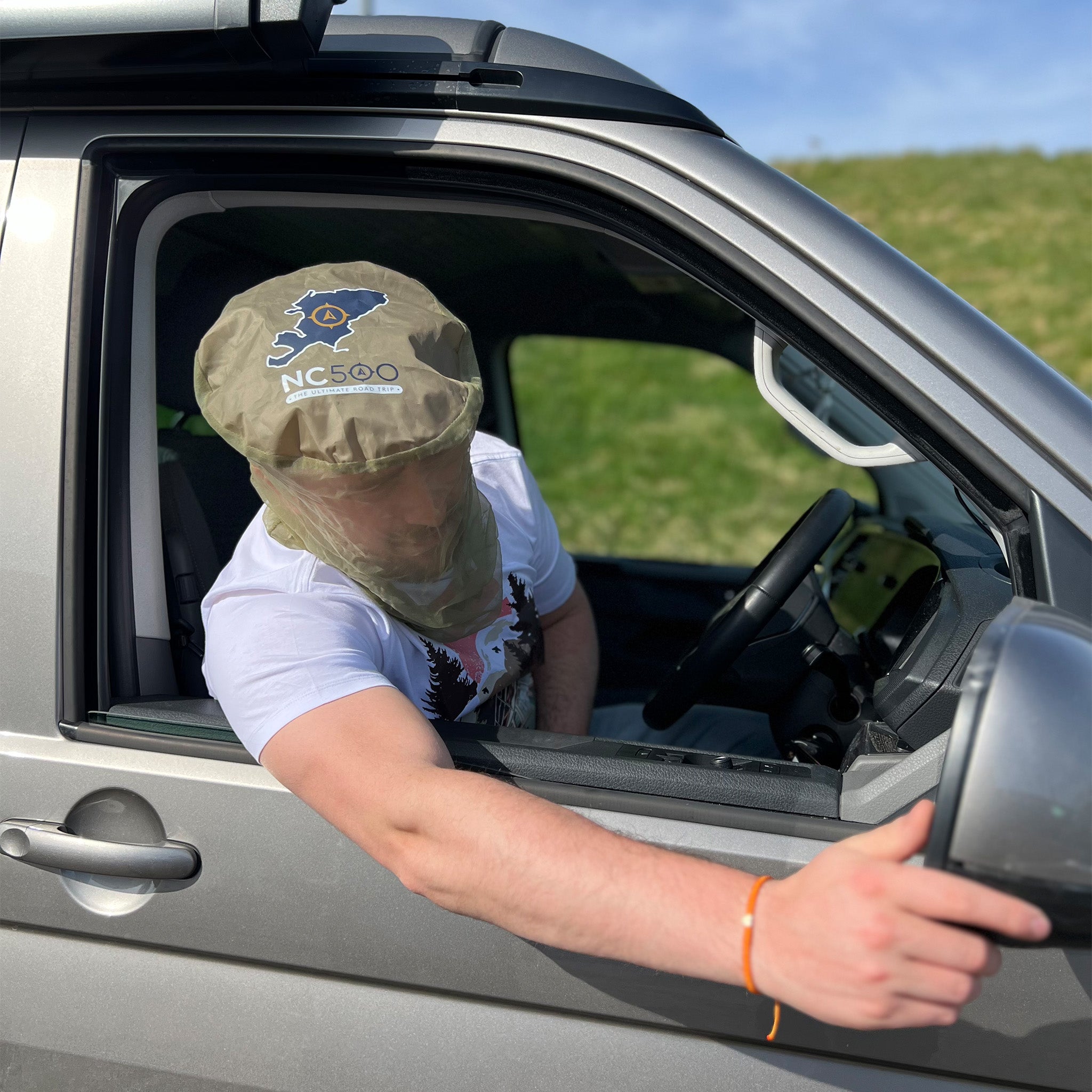 Midgie Head Net | Lifestyle Image In Car | North Coast 500