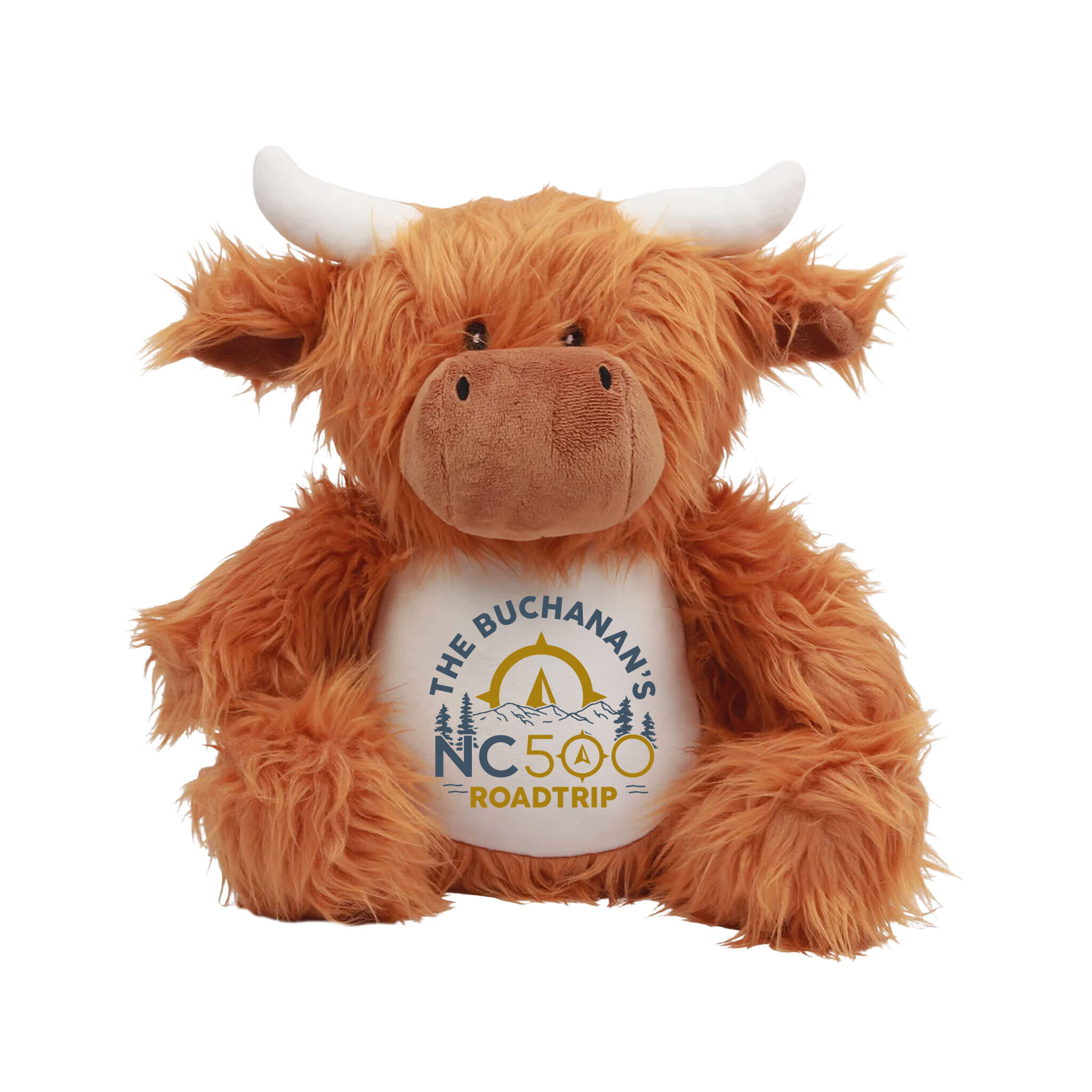 Large size personalised NC500 Highland Coo mascot