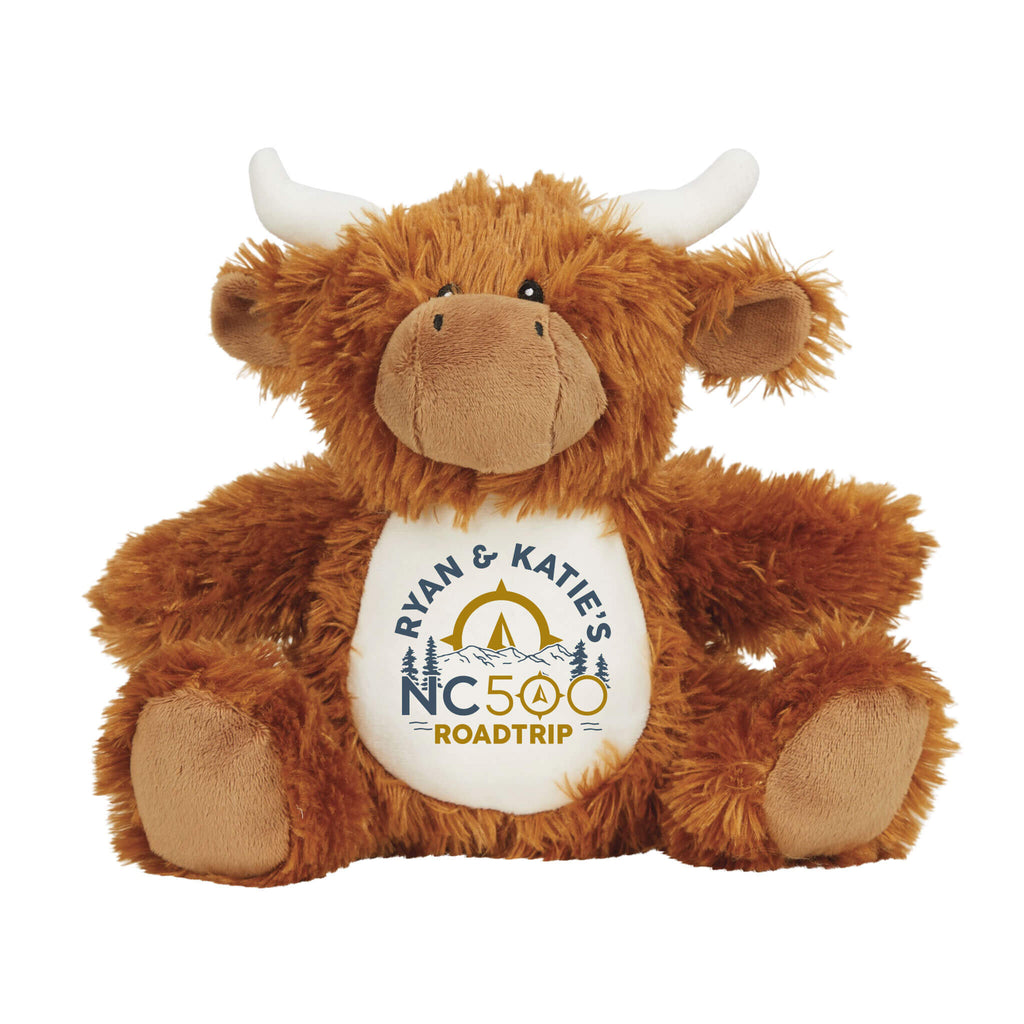 Medium size personalised NC500 Highland Coo mascot