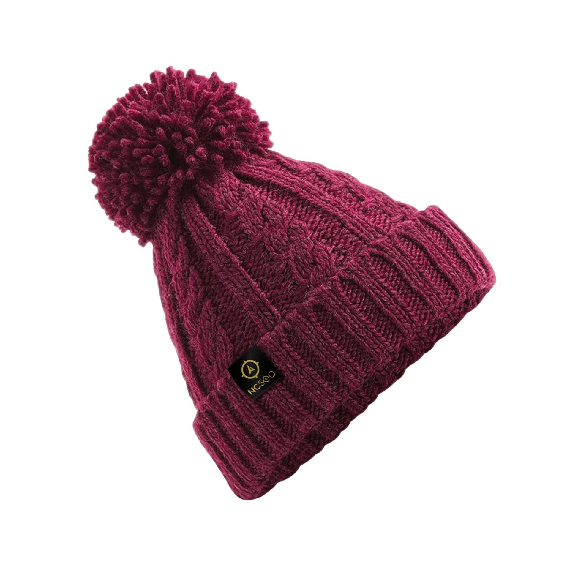 Cable Knit Beanie | Burgundy | North Coast 500