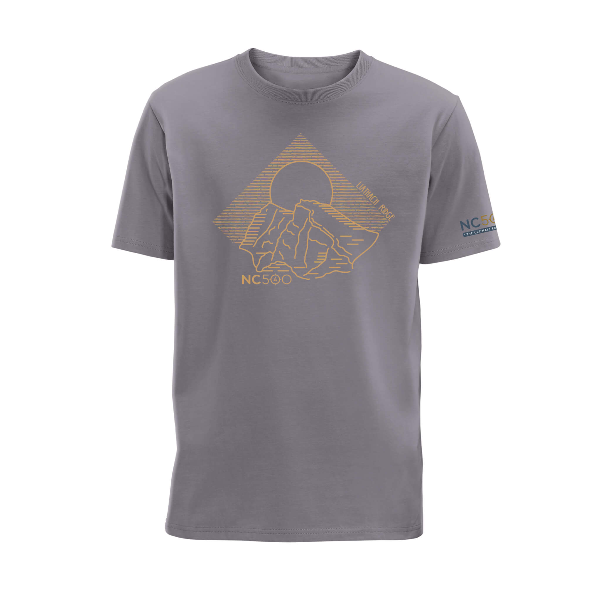 Mountain Organic Cotton T-Shirt - Liathach Ridge - Heather Grey - North Coast 500