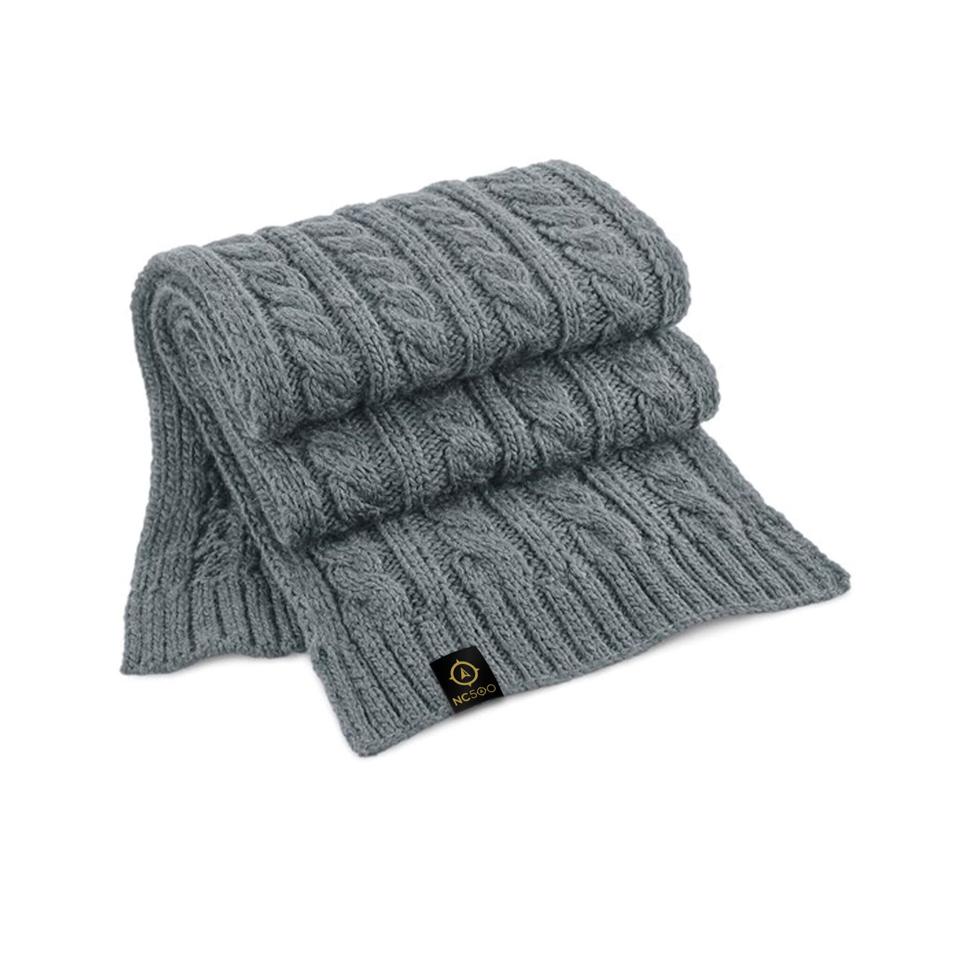 Cable Knit Scarf | Light Grey | North Coast 500
