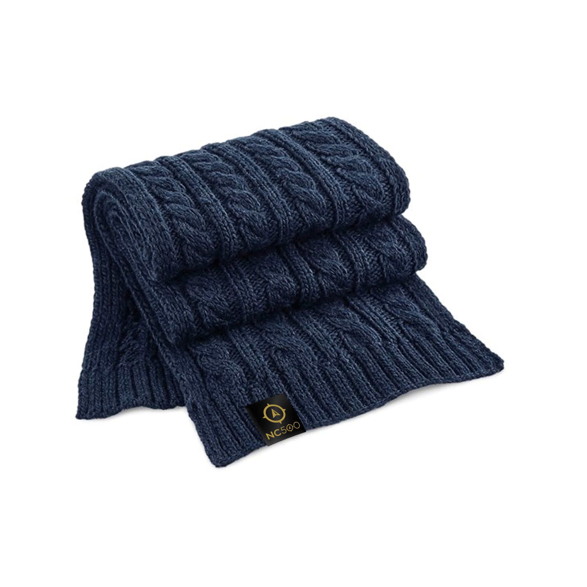 Cable Knit Scarf | Navy | North Coast 500