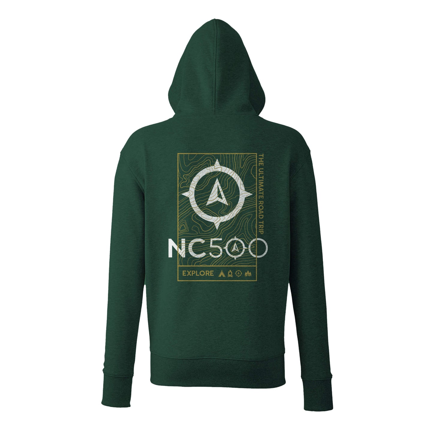 Explore Organic Cotton Hoodie - Back View - North Coast 500