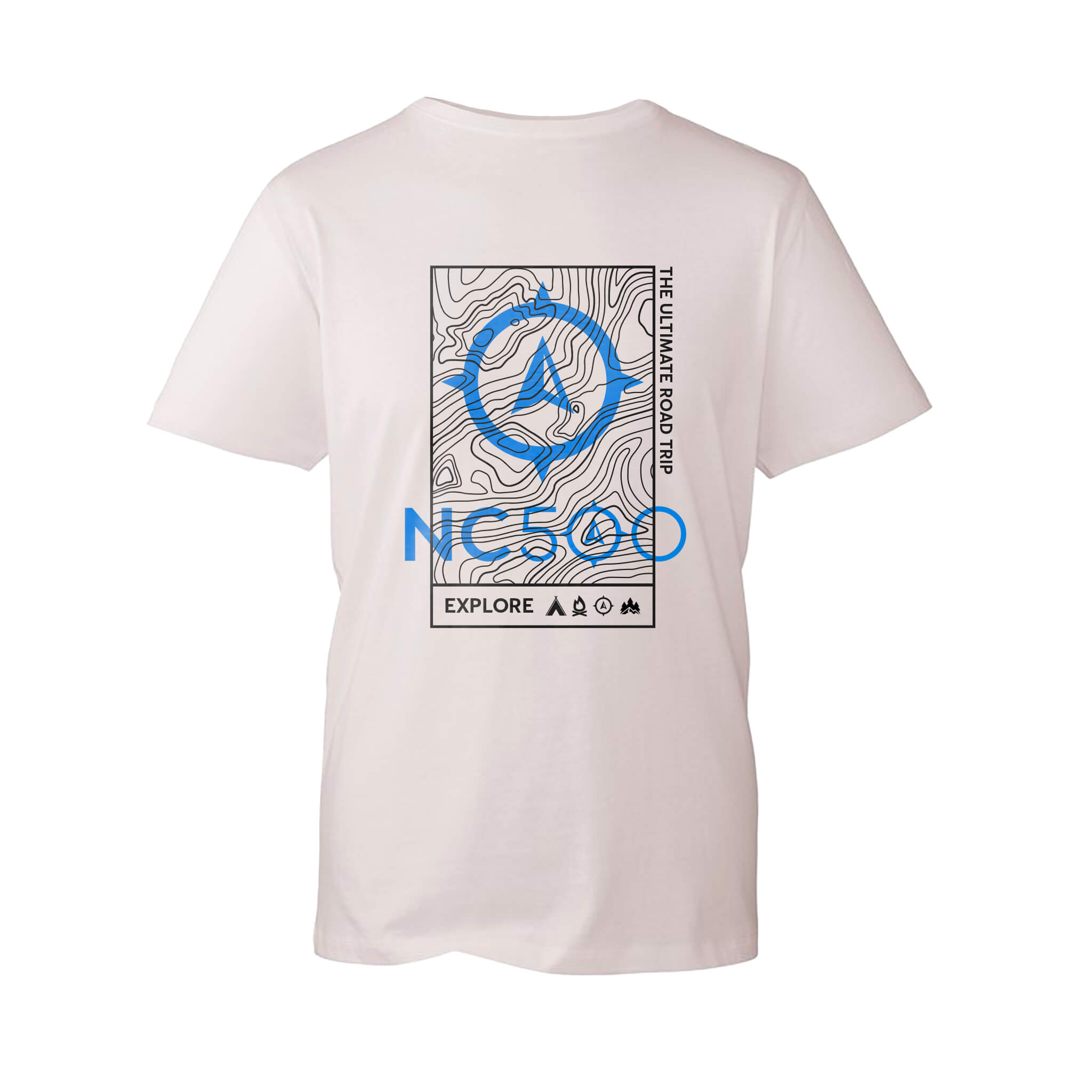 Explore Organic Cotton T-Shirt - White - Back View - North Coast 500