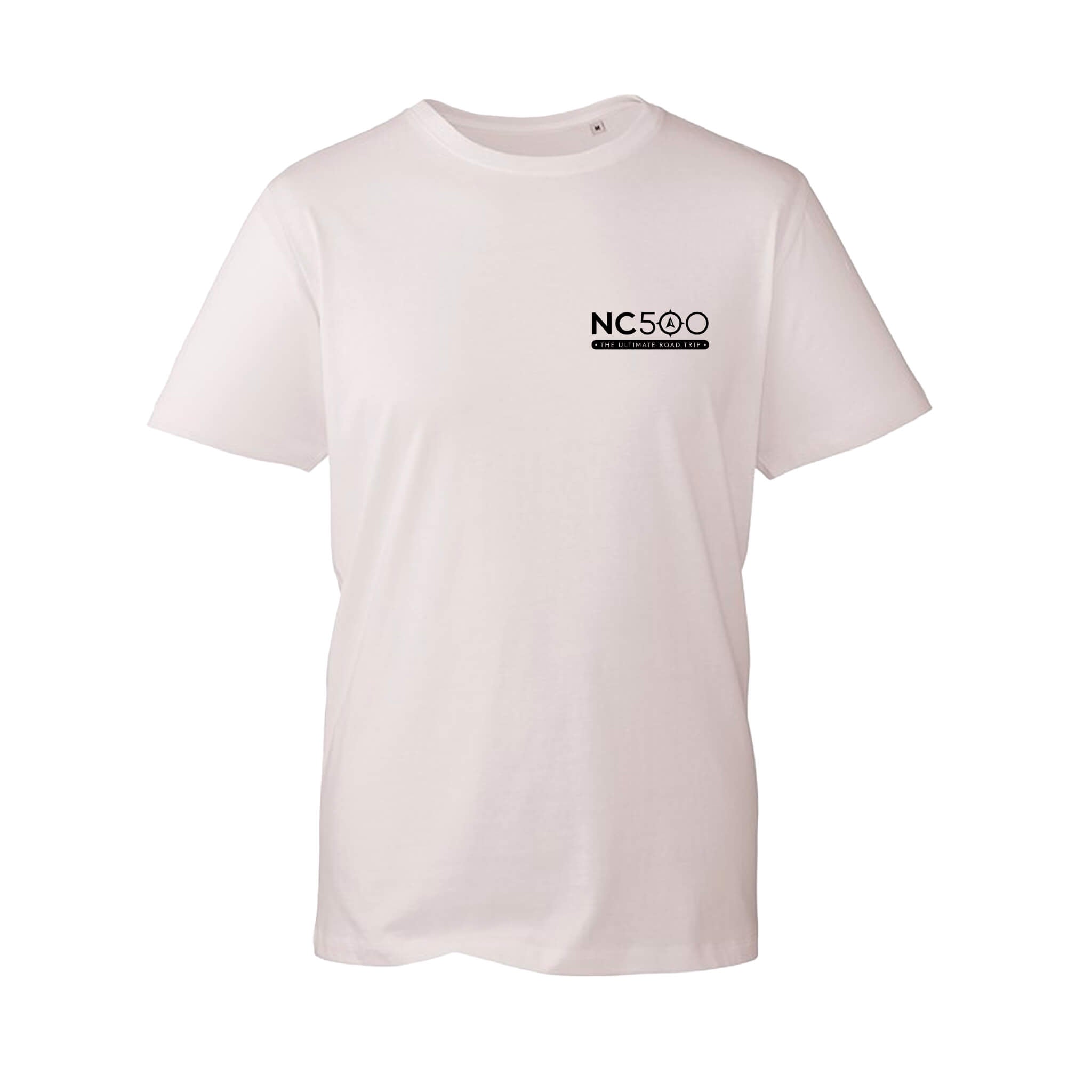 Explore Organic Cotton T-Shirt - White - Front View - North Coast 500