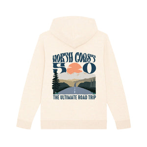 Into the Sunset Organic Cotton Hoodie - Off White - Back View - North Coast 500