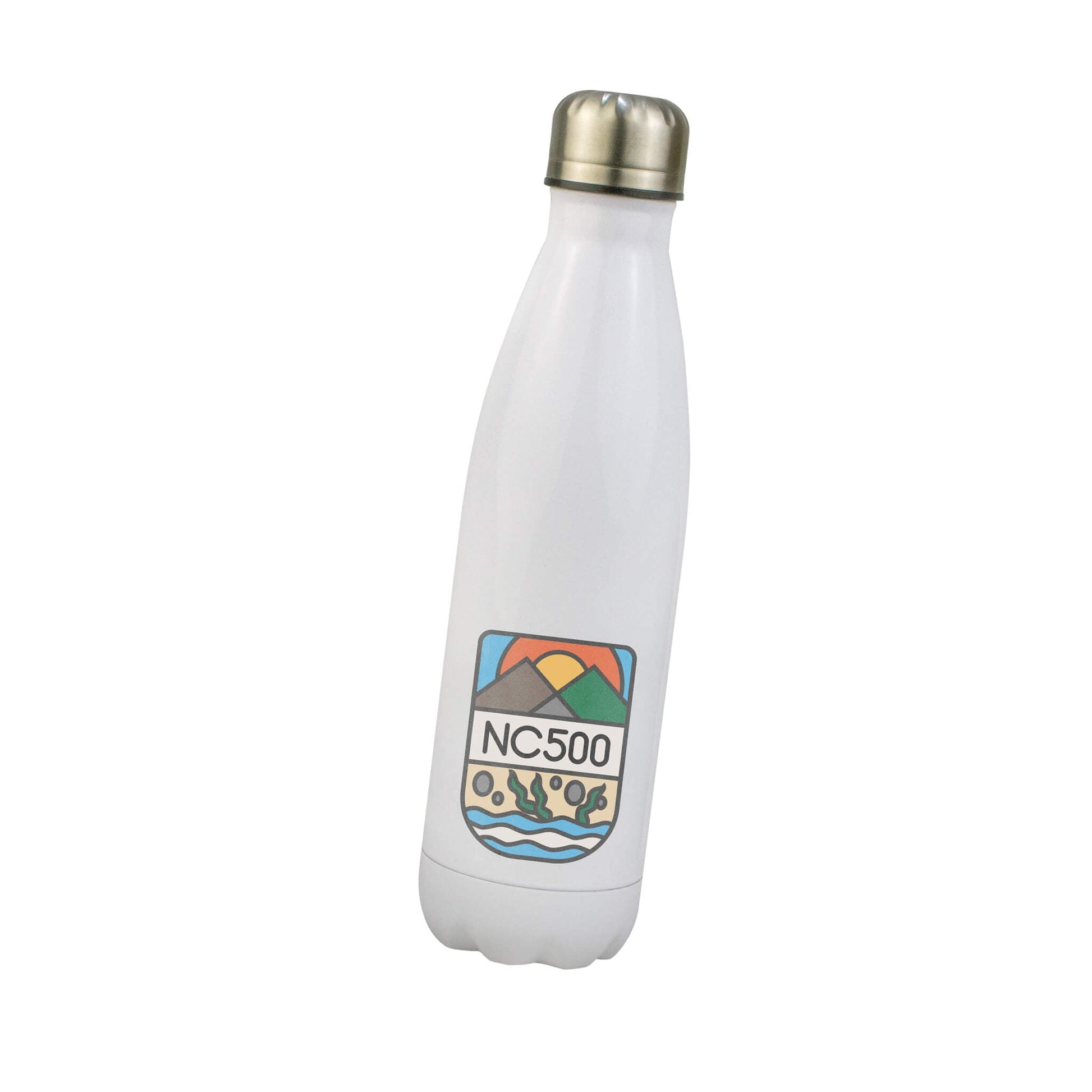 Land & Sea Stainless Steel Water Bottle - White - North Coast 500