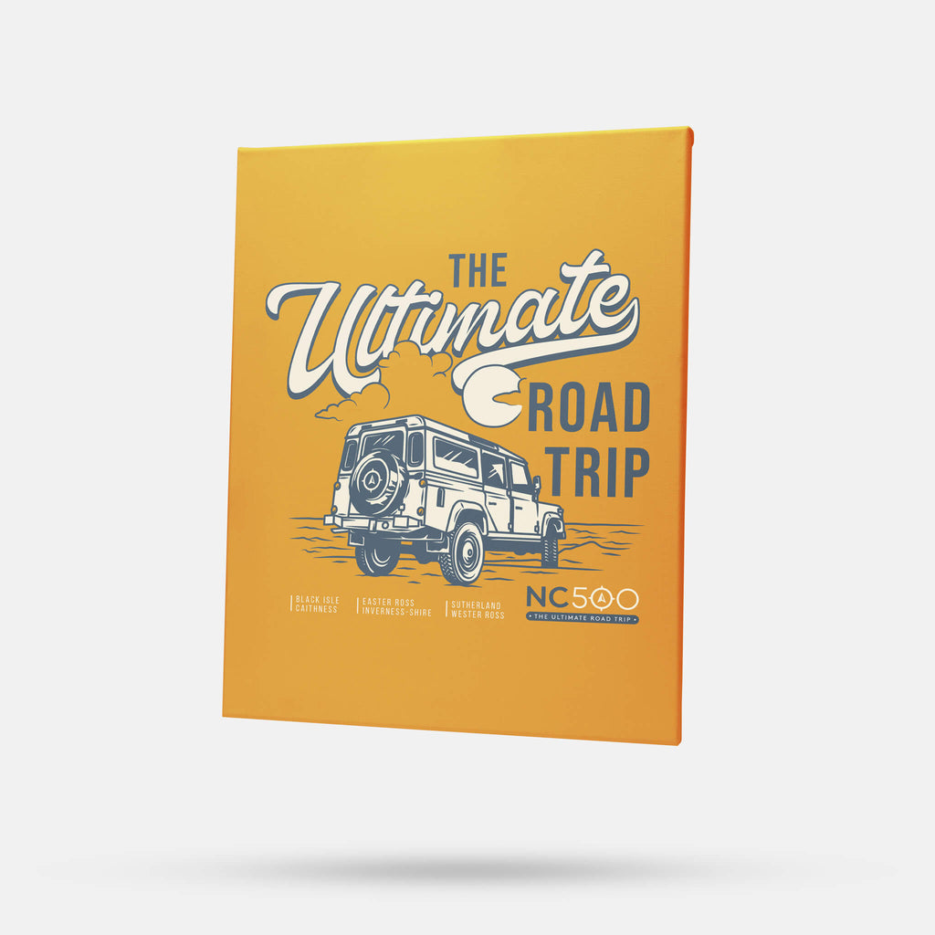 Premium wall canvas with NC500 ultimate road trip design